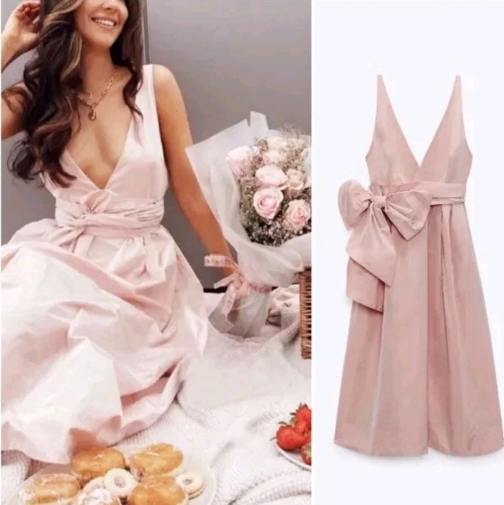 ZARA Elegant Pink Sleeveless Dress